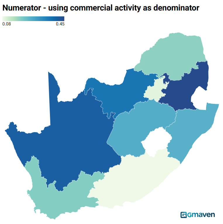 Denominator data South Africa - commercial activity